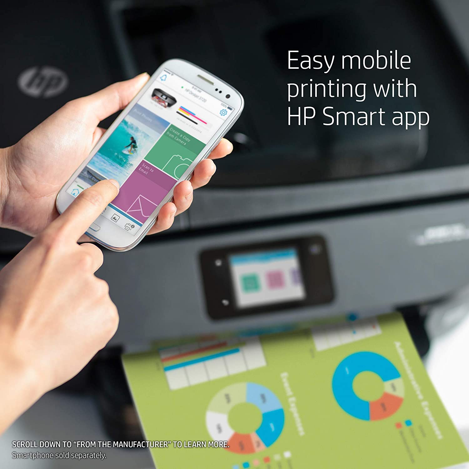 HP ENVY Photo 7855 All in One Photo Printer with Wireless Printing, HP Instant Ink or Amazon Dash replenishment ready (K7R96A)