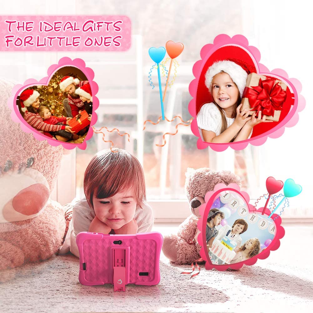 Dragon Touch Y88X Pro 7 inch Kids Tablets, 2GB RAM 16GB ROM, Android 9.0 Tablet, Kidoz Pre Installed with Disney Contents (More Than $80 Value), Pink