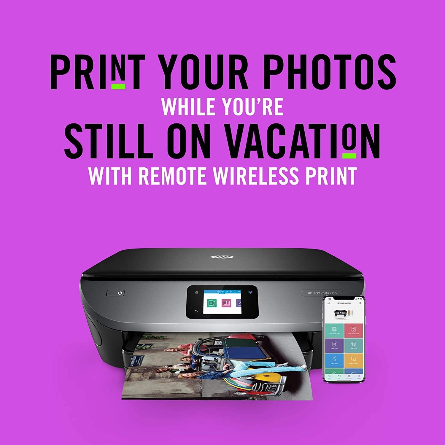 HP Envy Photo 7155 All in One Photo Printer with Wireless Printing, HP Instant Ink or Amazon Dash Replenishment Ready (K7G93A)