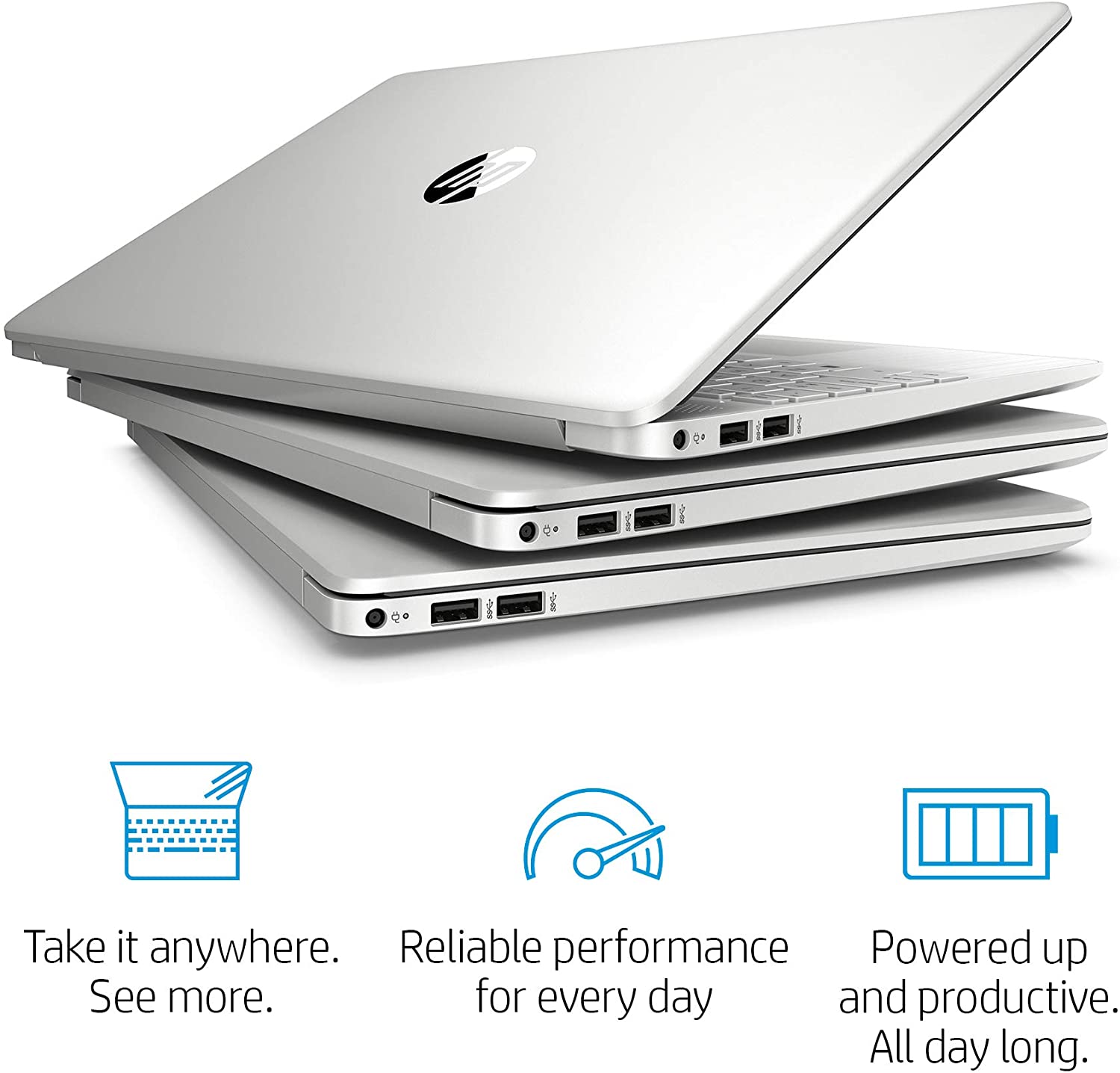 HP 15-Inch FHD Laptop, 10th Gen Intel Core i5-1035G1, 8 GB RAM, 256 GB Solid-State Drive, Windows 10 Home (15-dy1036nr, Natural Silver)