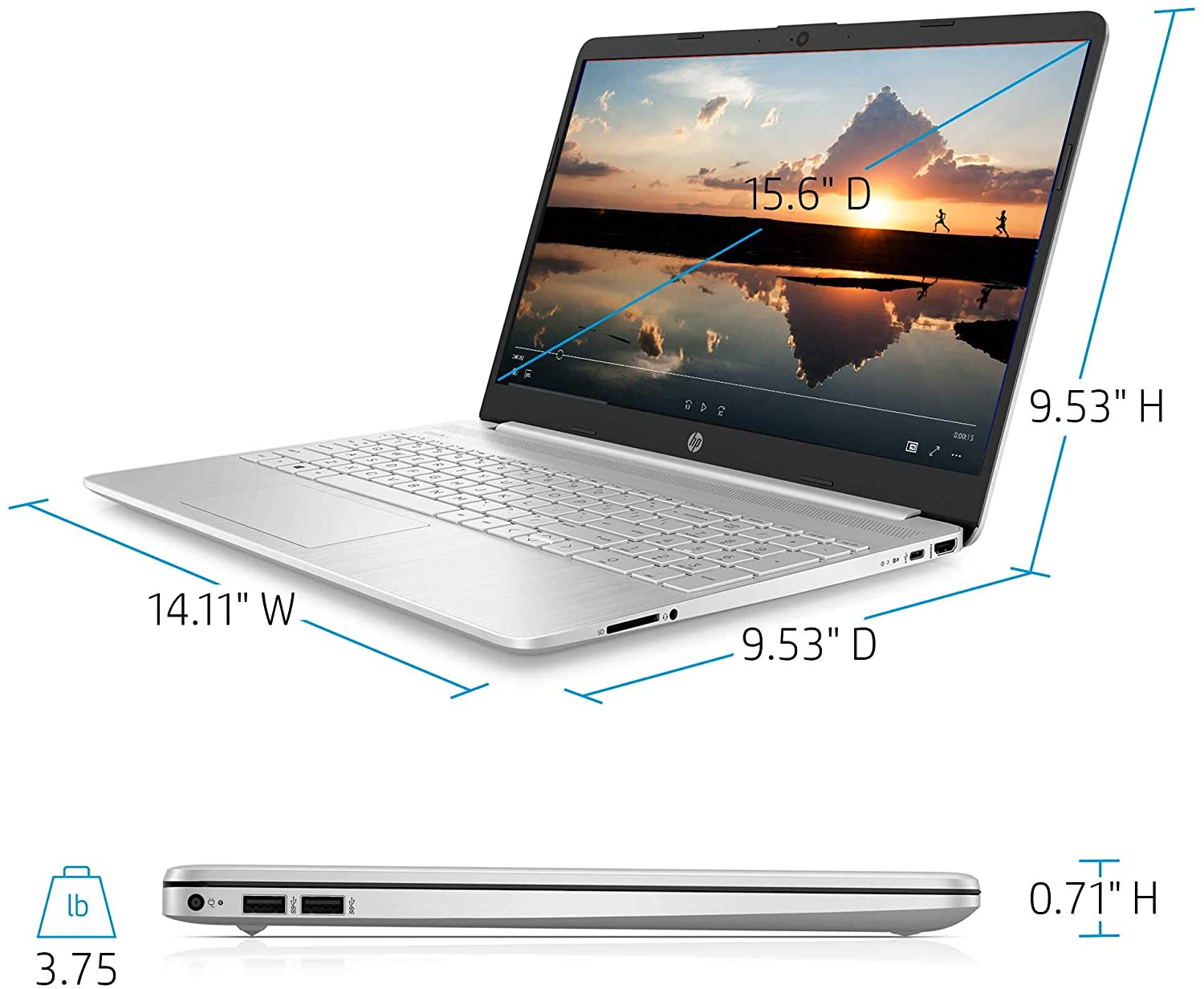 HP 15-Inch FHD Laptop, 10th Gen Intel Core i5-1035G1, 8 GB RAM, 256 GB Solid-State Drive, Windows 10 Home (15-dy1036nr, Natural Silver)