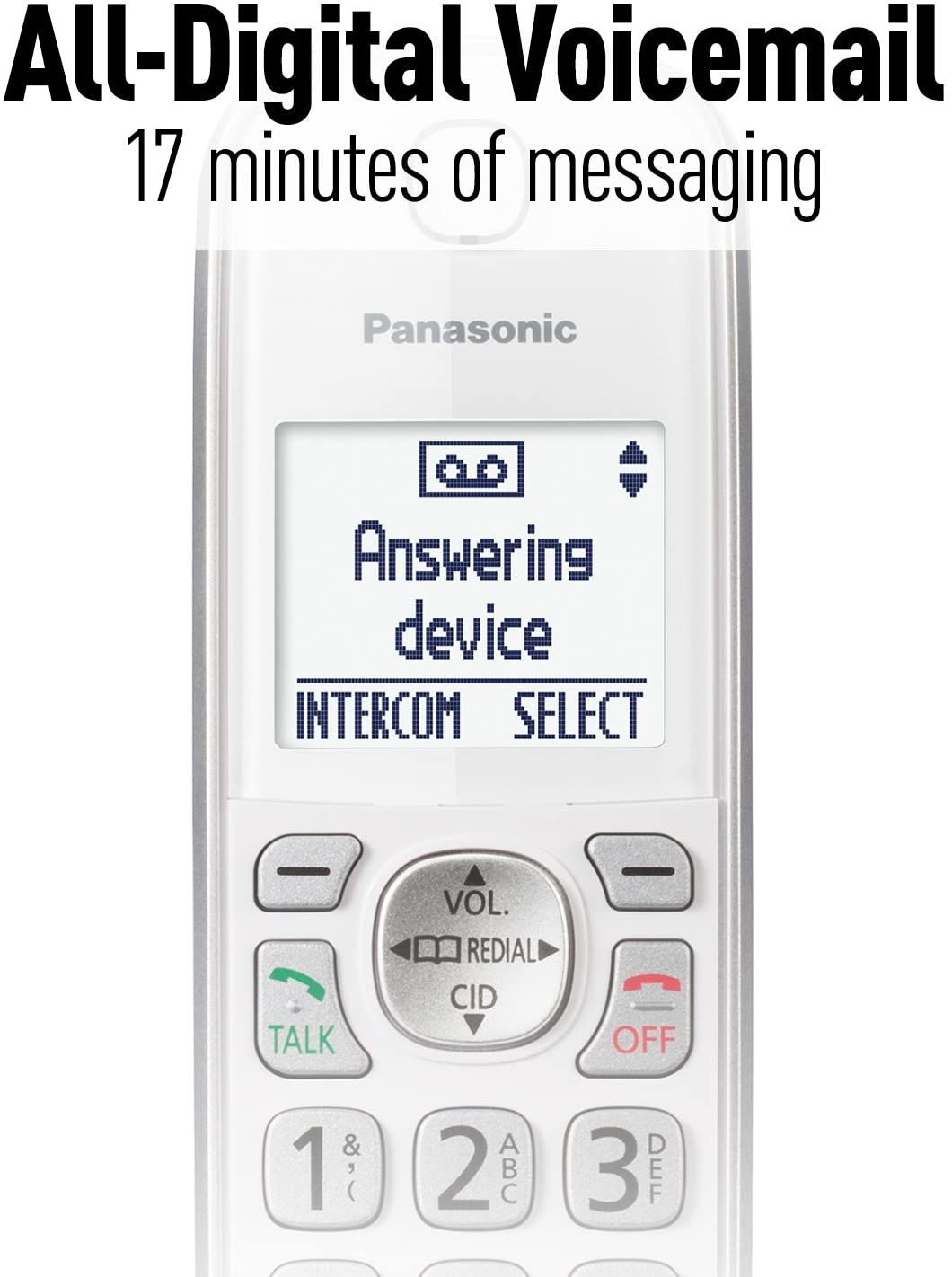 Panasonic DECT 6.0 Expandable Cordless Phone with Answering Machine and Smart Call Block - 2 Cordless Handsets - KX-TGD532W (White)