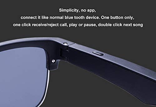 KENTKING Bluetooth Wireless Audio Sunglasses Open Ear Headset Listen Music & Hand-Free Calling with UV400 Polarized Lenses Unisex Compatible for All Smart Phones (Black Frame/Gold)