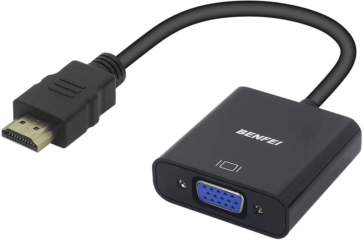 HDMI to VGA, Benfei Gold-Plated HDMI to VGA Adapter (Male to Female) Compatible for Computer, Desktop, Laptop, PC, Monitor, Projector, HDTV, Chromebook, Raspberry Pi, Roku, Xbox and More - Black