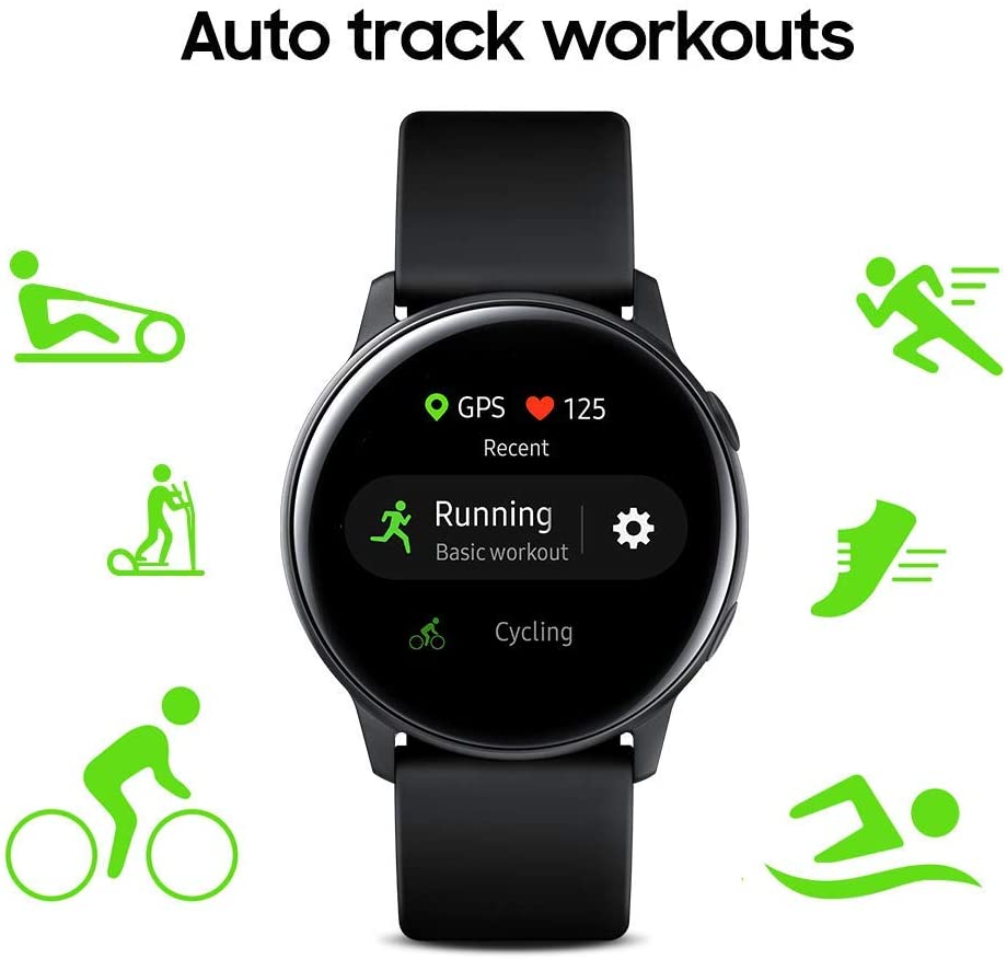 Samsung Galaxy Watch Active (40mm), Black - US Version with Warranty (Renewed)
