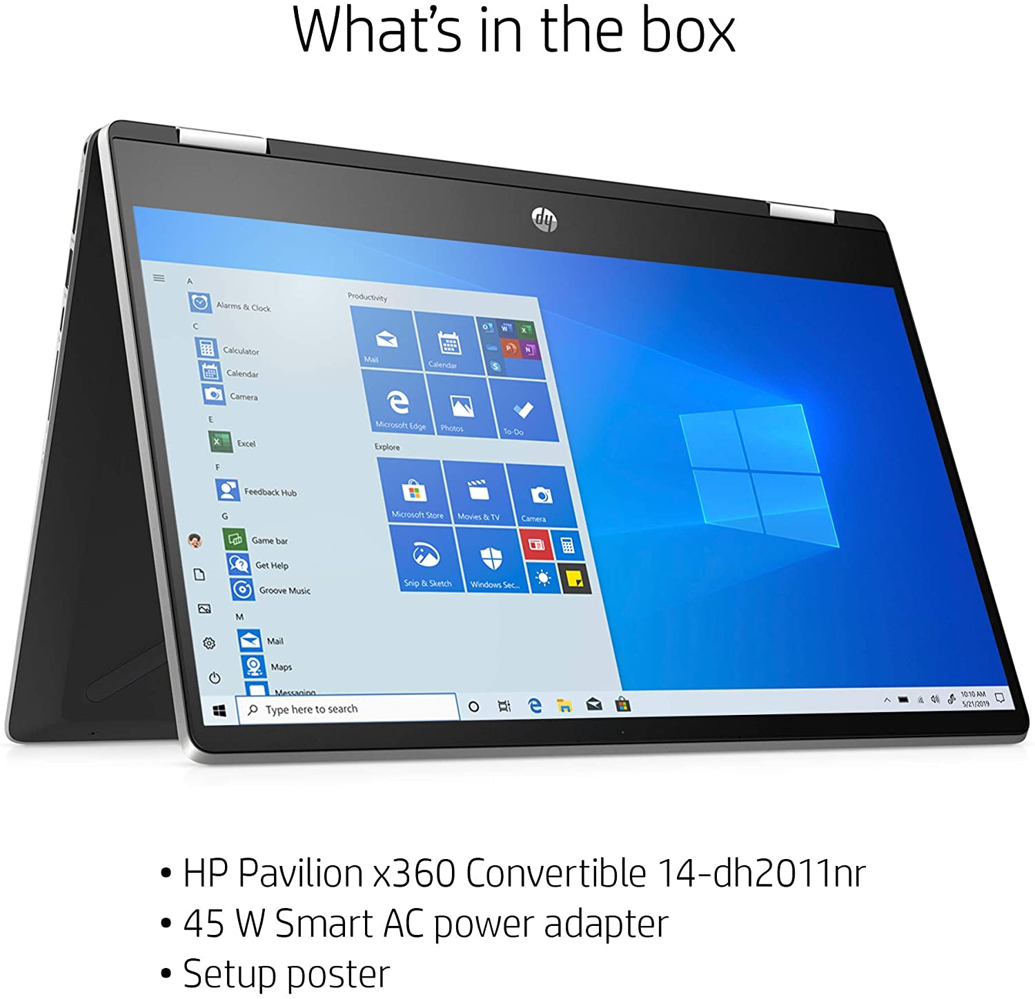 HP Pavilion x360 14-inch 2-in-1 Convertible Laptop, Intel Core i5, 8 GB RAM, 512 GB SSD Storage, Intel UHD Graphics, Windows 10 Home, Amazon Alexa Voice Compatible (14-dh2011nr, Natural Silver)
