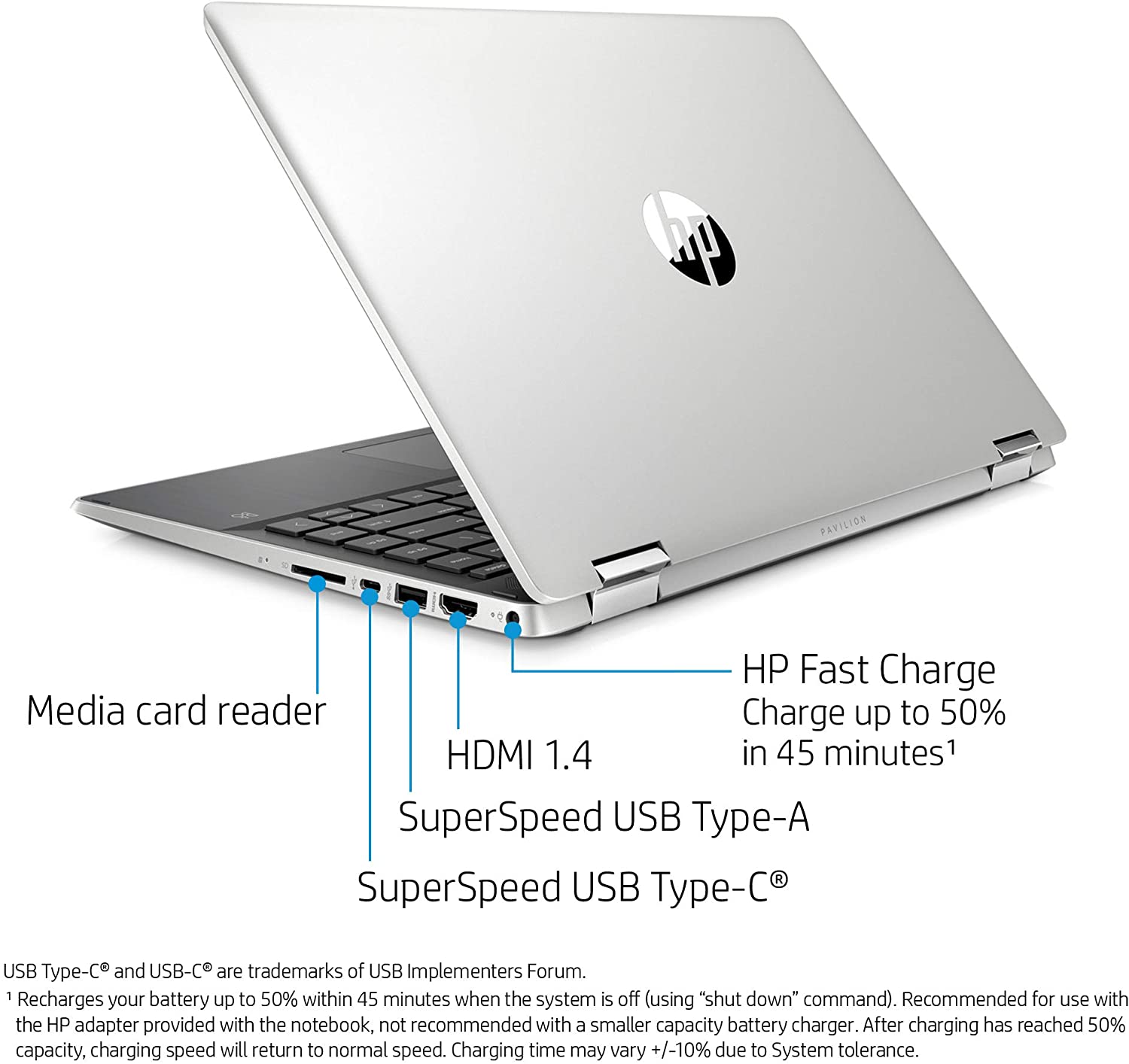 HP Pavilion x360 14-inch 2-in-1 Convertible Laptop, Intel Core i5, 8 GB RAM, 512 GB SSD Storage, Intel UHD Graphics, Windows 10 Home, Amazon Alexa Voice Compatible (14-dh2011nr, Natural Silver)