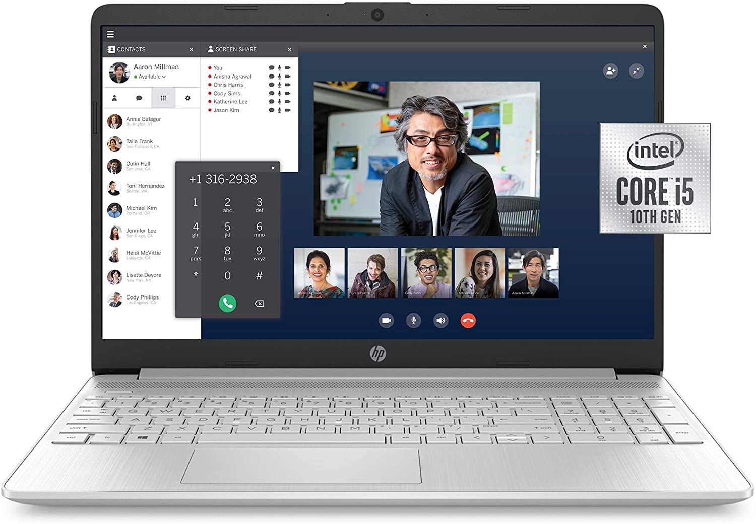 HP 15-Inch FHD Laptop, 10th Gen Intel Core i5-1035G1, 8 GB RAM, 256 GB Solid-State Drive, Windows 10 Home (15-dy1036nr, Natural Silver)