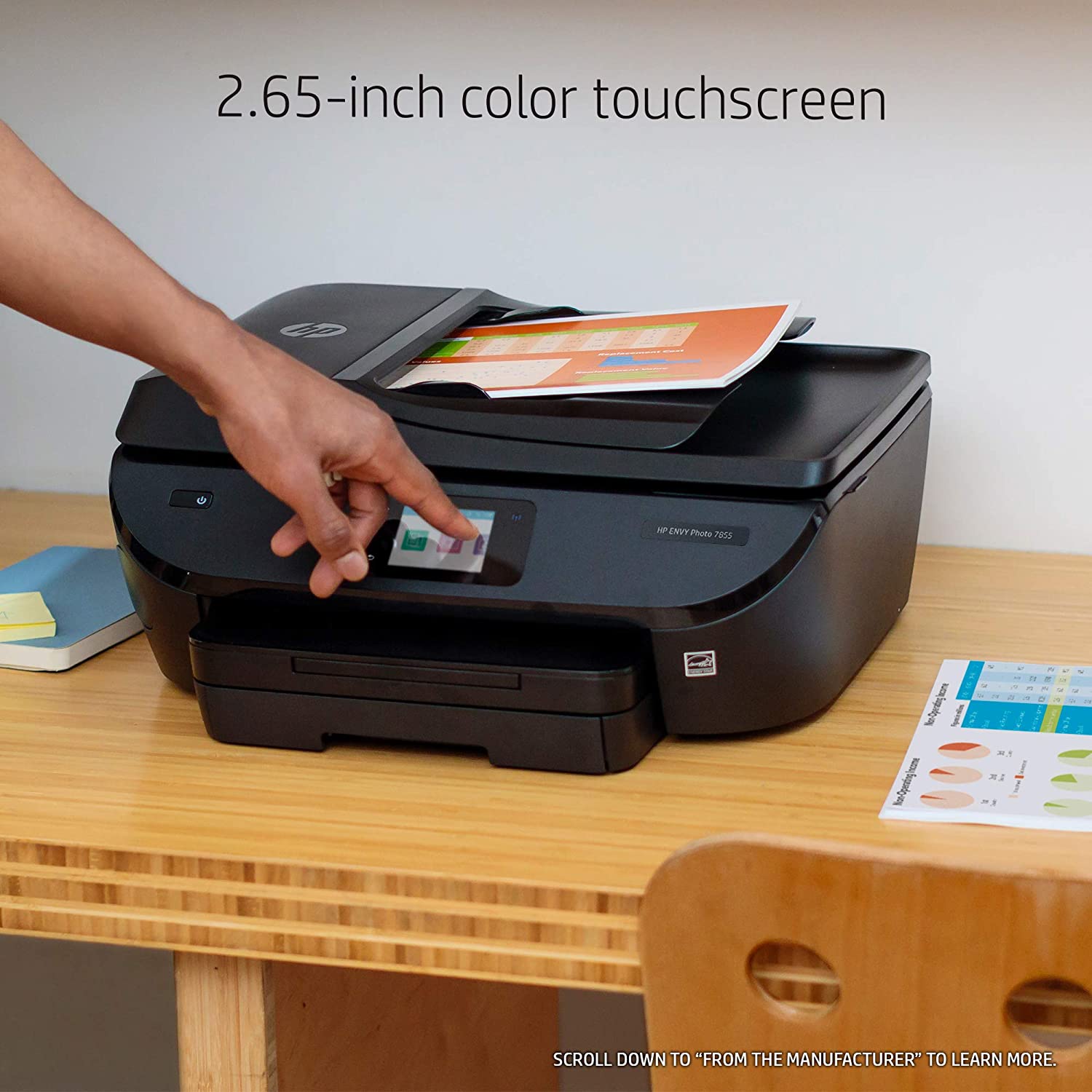HP ENVY Photo 7855 All in One Photo Printer with Wireless Printing, HP Instant Ink or Amazon Dash replenishment ready (K7R96A)