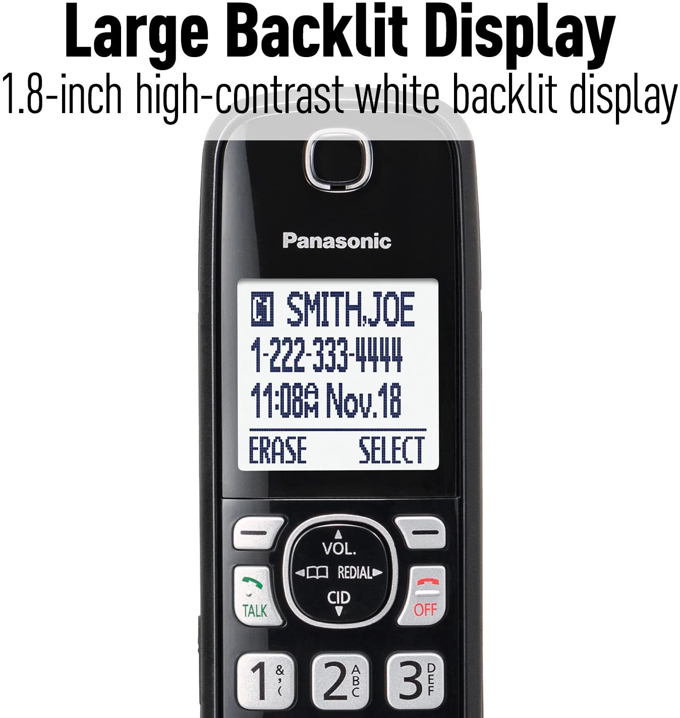 Panasonic Link2Cell Bluetooth Cordless Phone System with Voice Assistant, Call Blocking and Answering Machine. DECT 6.0 Expandable Cordless System - 5 Handsets - KX-TGF575S (Silver)