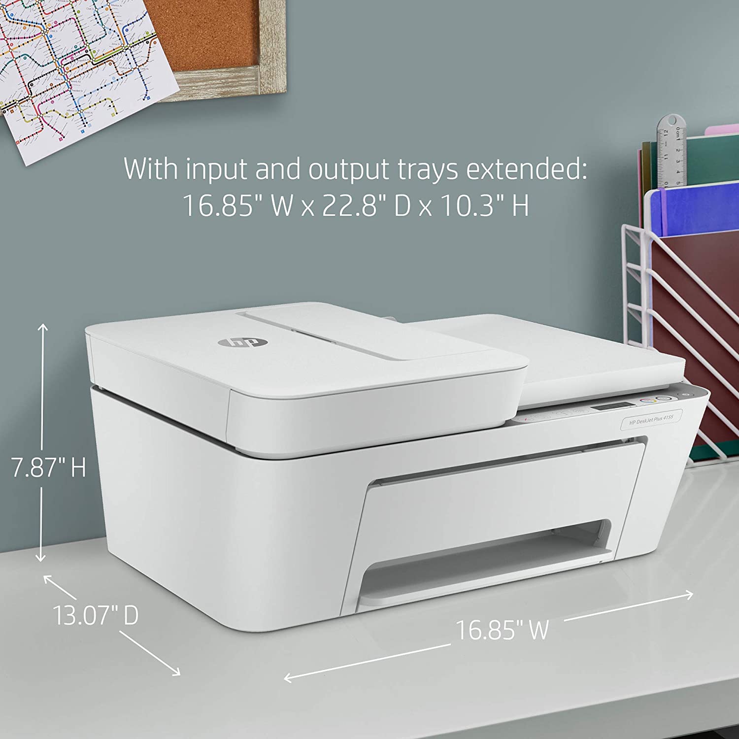 HP DeskJet Plus 4155 Wireless All-in-One Printer | Mobile Print, Scan & Copy | HP Instant Ink Ready | Auto Document Feeder (3XV13A)