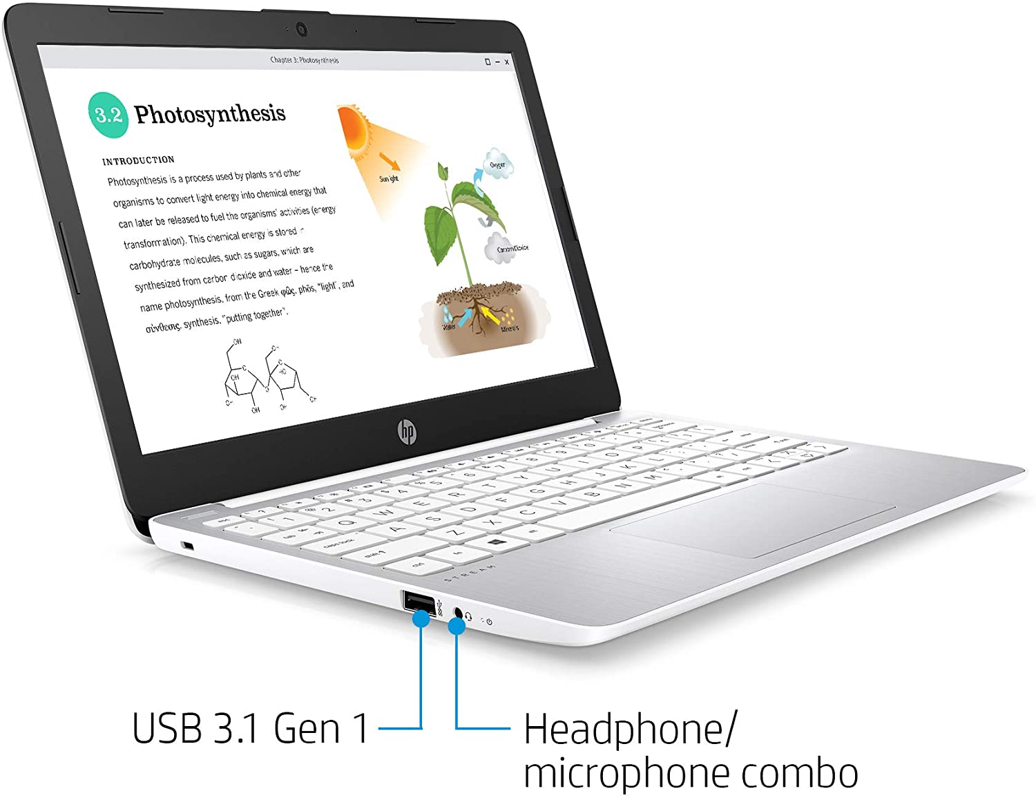 HP Stream 11-inch HD Laptop, Intel Celeron N4000, 4 GB RAM, 32 GB eMMC, Windows 10 Home in S Mode with Office 365 Personal for 1 Year (11-ak0020nr, Diamond White)