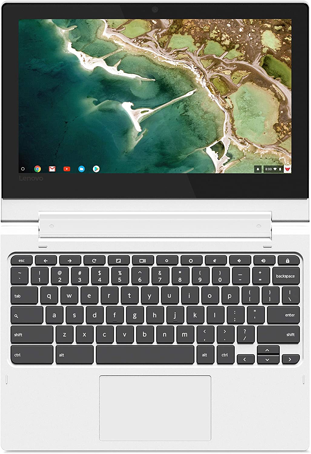 Lenovo Chromebook C330 2-in-1 Convertible Laptop, 11.6-Inch HD (1366 x 768) IPS Display, MediaTek MT8173C Processor, 4GB LPDDR3, 64 GB eMMC, Chrome OS, 81HY0000US, Blizzard White