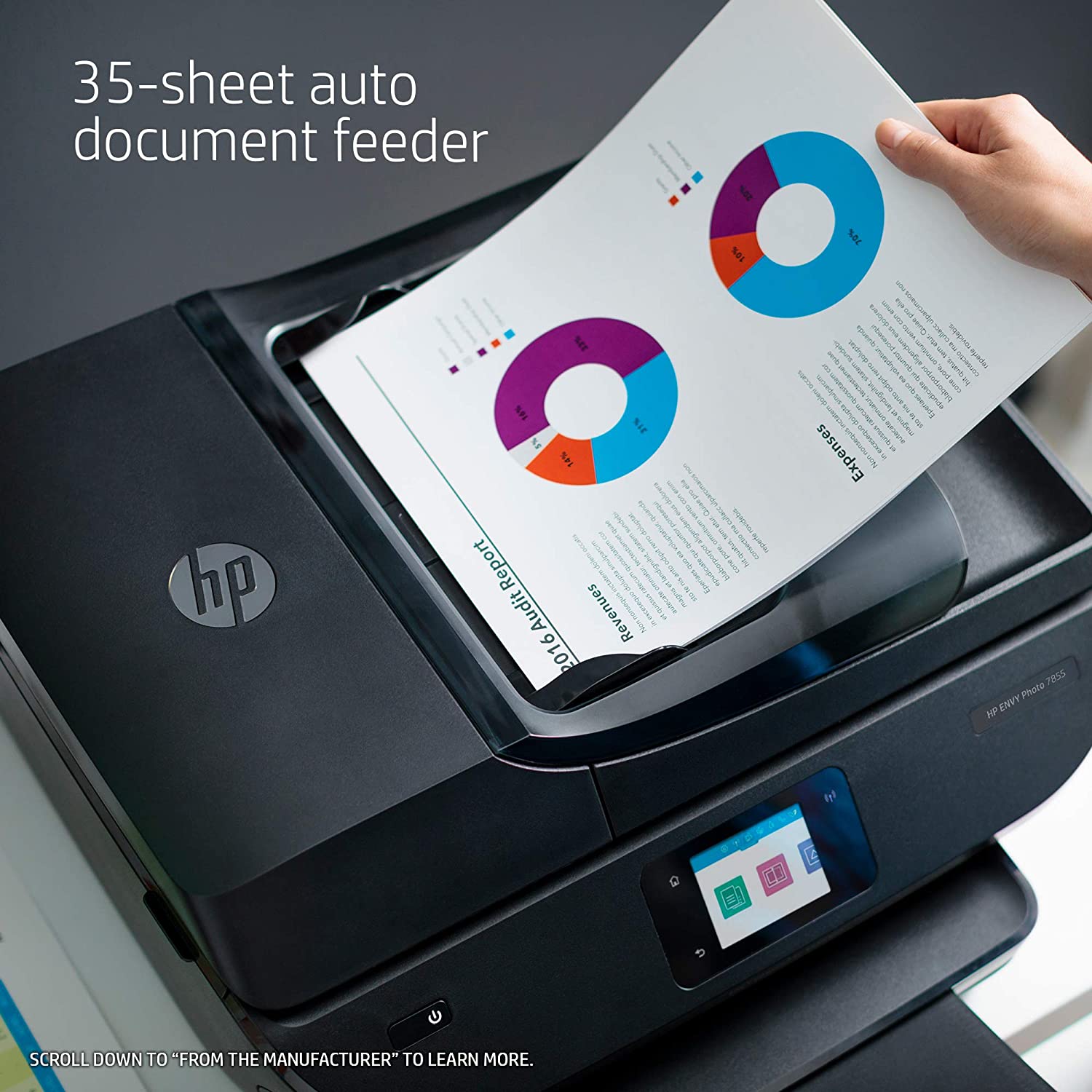 HP ENVY Photo 7855 All in One Photo Printer with Wireless Printing, HP Instant Ink or Amazon Dash replenishment ready (K7R96A)