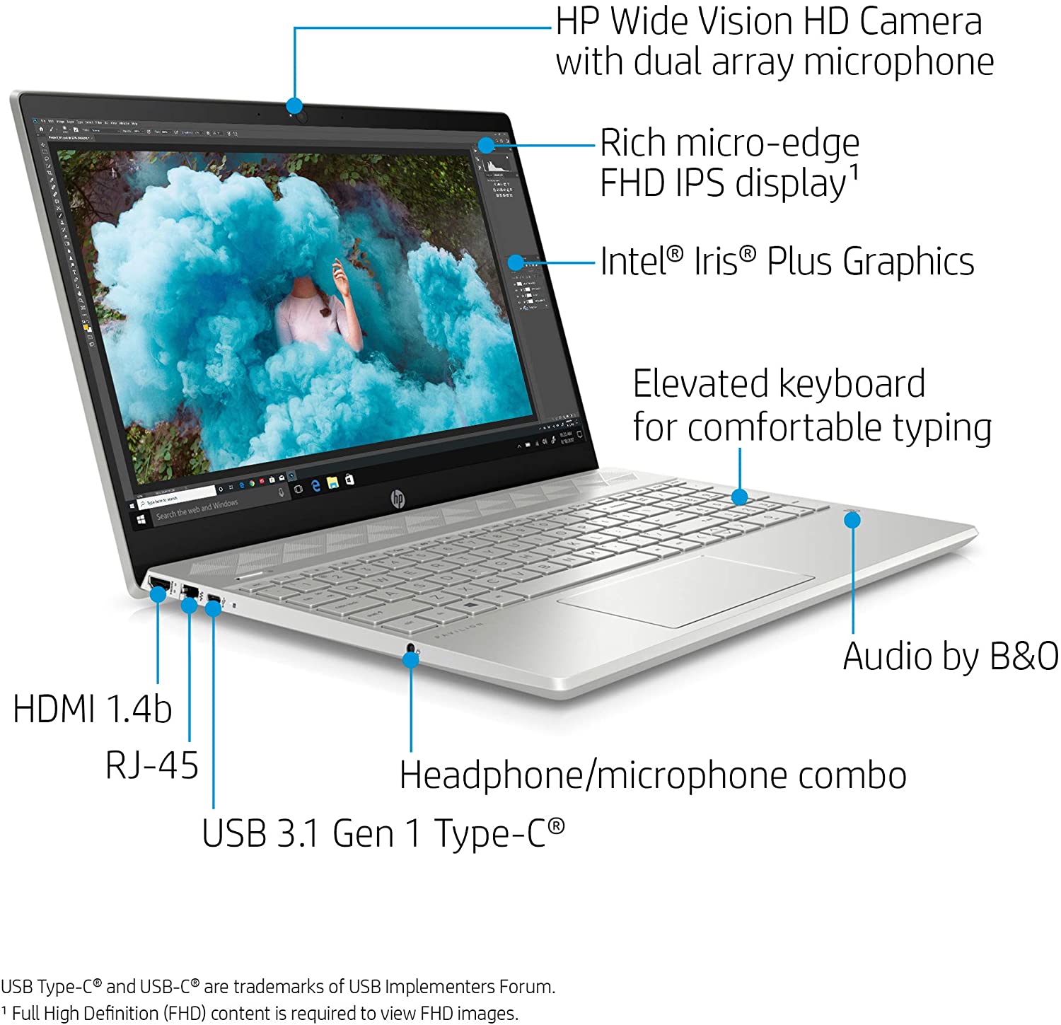 HP Pavilion 15-inch Laptop, Intel Core i7, 16 GB RAM, 512 GB SSD Storage, Intel Iris Plus Graphics, Windows 10 Pro, Amazon Alexa Voice Compatible (15-cs3019nr, Mineral Silver)