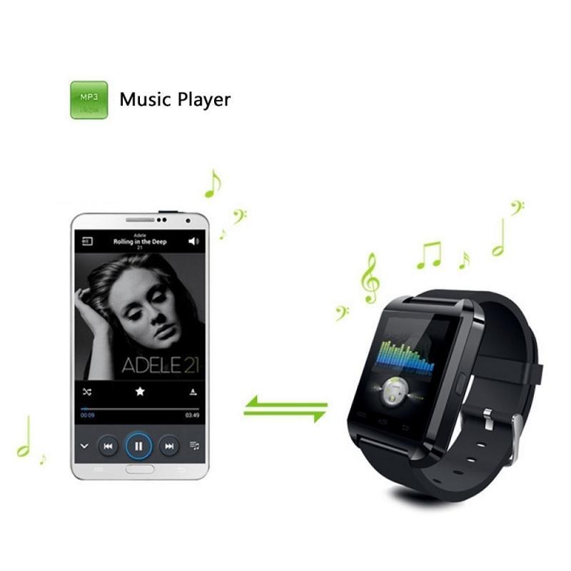 U8 Bluetooth Touch Screen Smart Wrist Watch for Android IOS Samsung iPhone other Phones - Black